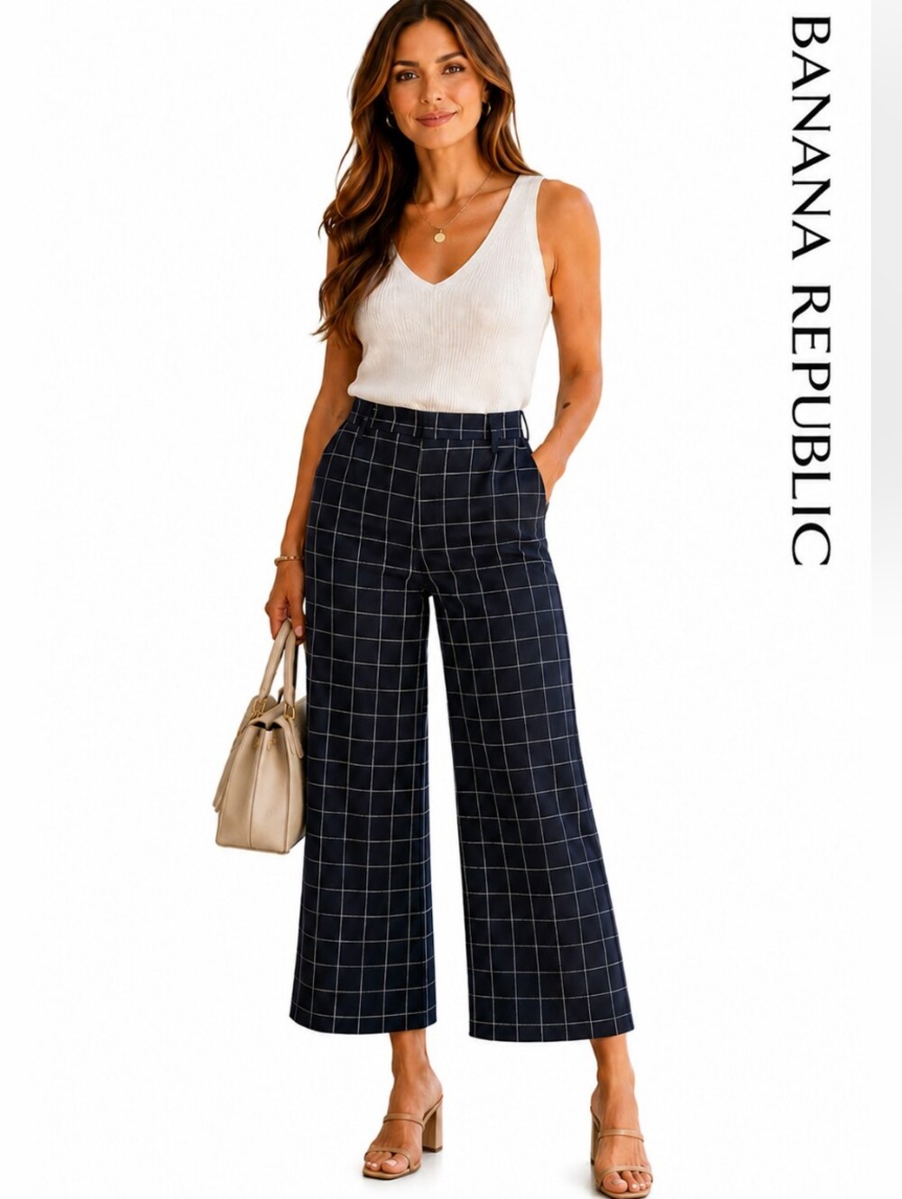 NWT Banana Republic High Rise Wide Leg Crop Size:8